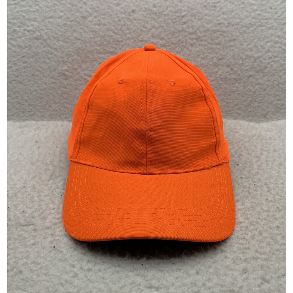 Blank Neon Orange Baseball Hat Mens Hook Loop OSFM Hunting High Vis‎ Safety